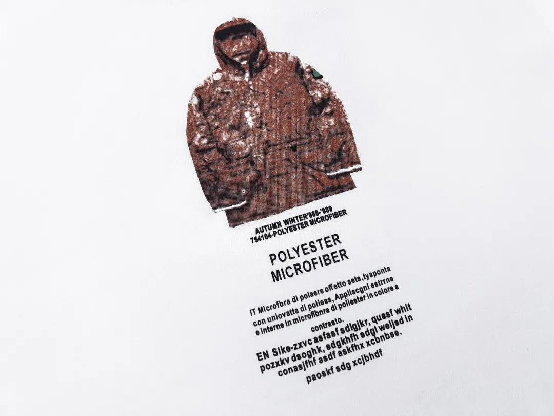 W619#P110💰 [Stone lsland/Stone Island summer new short-sleeved T-shirt with cotton pattern print on the back] ⚠️[Original creation with high control of details] - Made of 260 grams of combed cotton, 32 count double yarn, soft and comfortable to the touch, sweat-absorbent and breathable. - Simple, basic and versatile style, original quality, the first choice for couples. - Made in a large factory, four needles and five threads on the shoulder, neatly arranged, high quality workmanship. - Same style for men and women. Very versatile, one piece for everyone, details are clearly visible. Color: Black White Size: M L